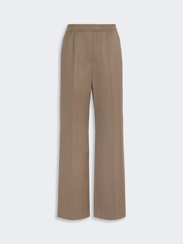 Stretch wool batavia trousers - MARRON GLACE'