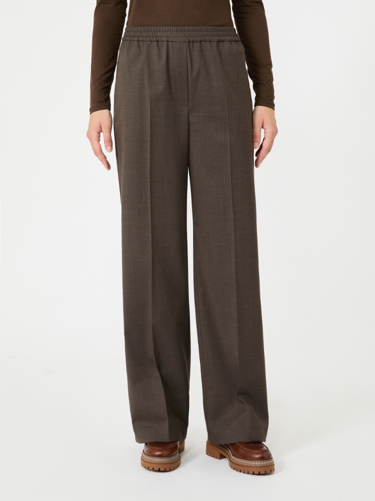 Stretch wool batavia trousers - BROWN - Max Mara - 2