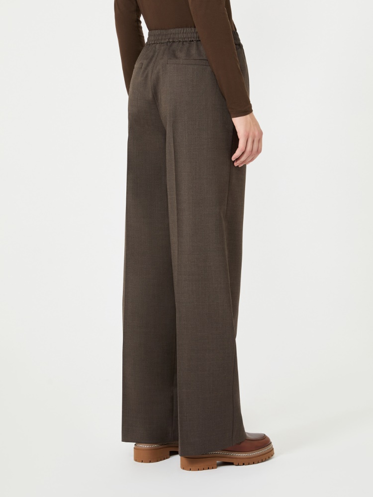 Stretch wool batavia trousers - BROWN - Max Mara - 3