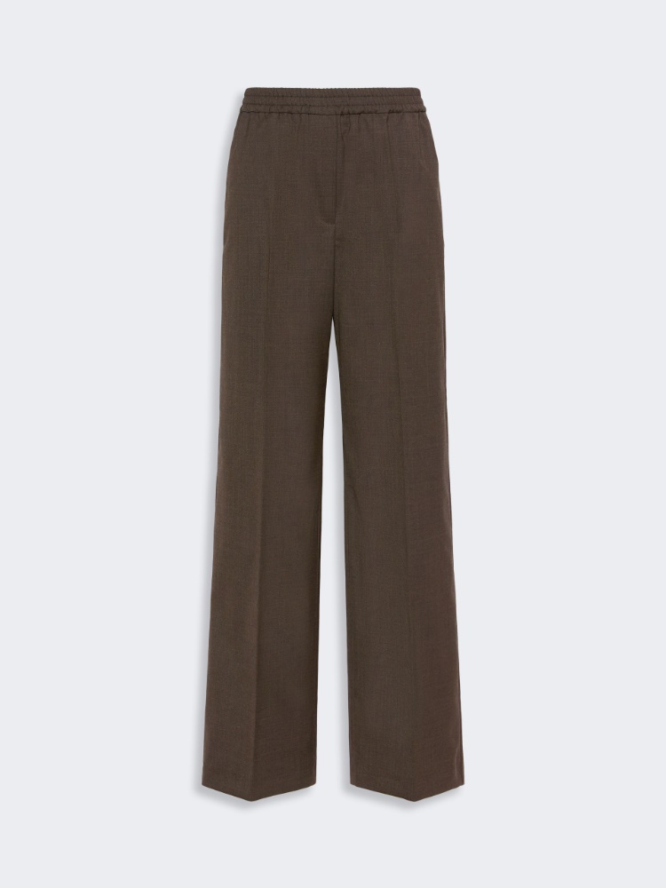 Stretch wool batavia trousers - BROWN - Max Mara - 4
