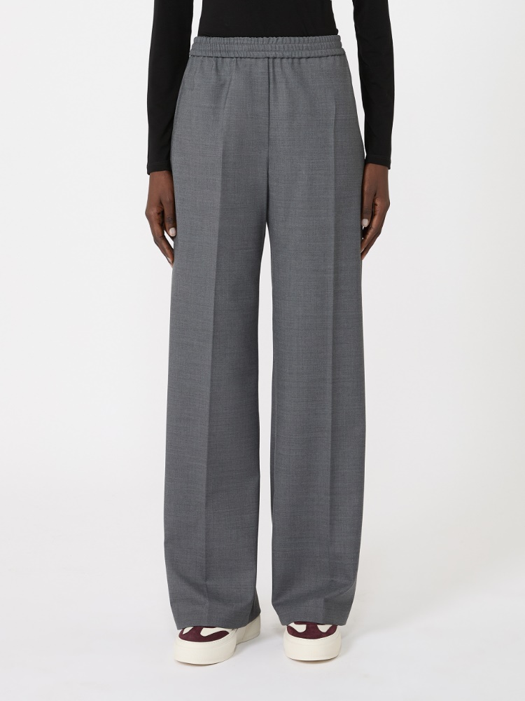 Stretch wool batavia trousers - DARK GREY - Max Mara - 2