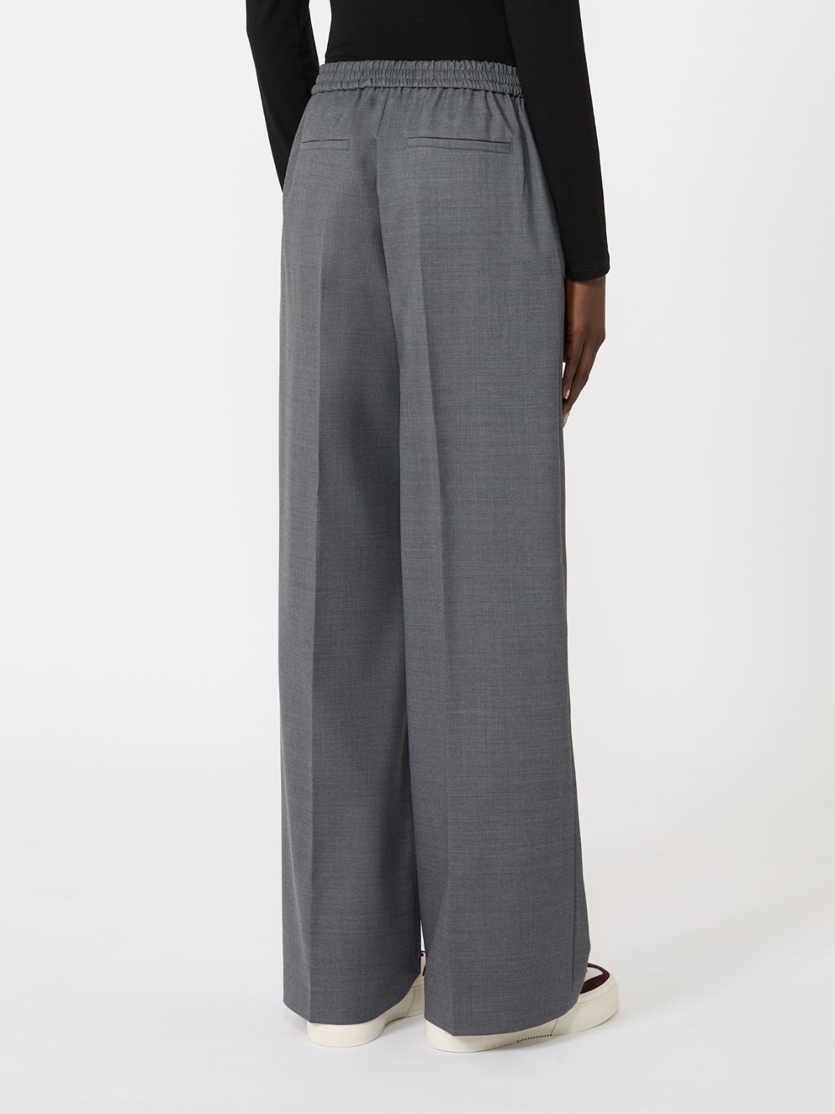 Stretch wool batavia trousers - DARK GREY - Max Mara - 3