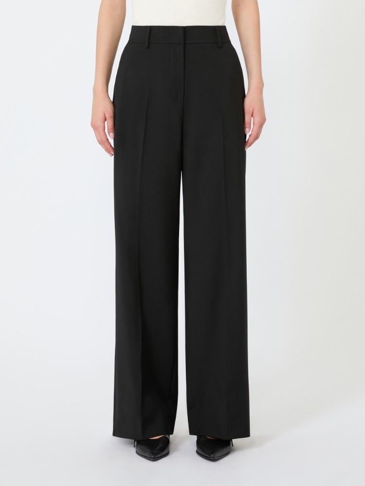 Palazzohose aus Stretch-Wolle - SCHWARZ - 2
