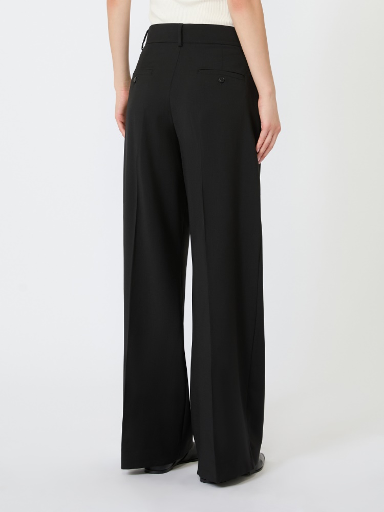 Palazzohose aus Stretch-Wolle - SCHWARZ - 3