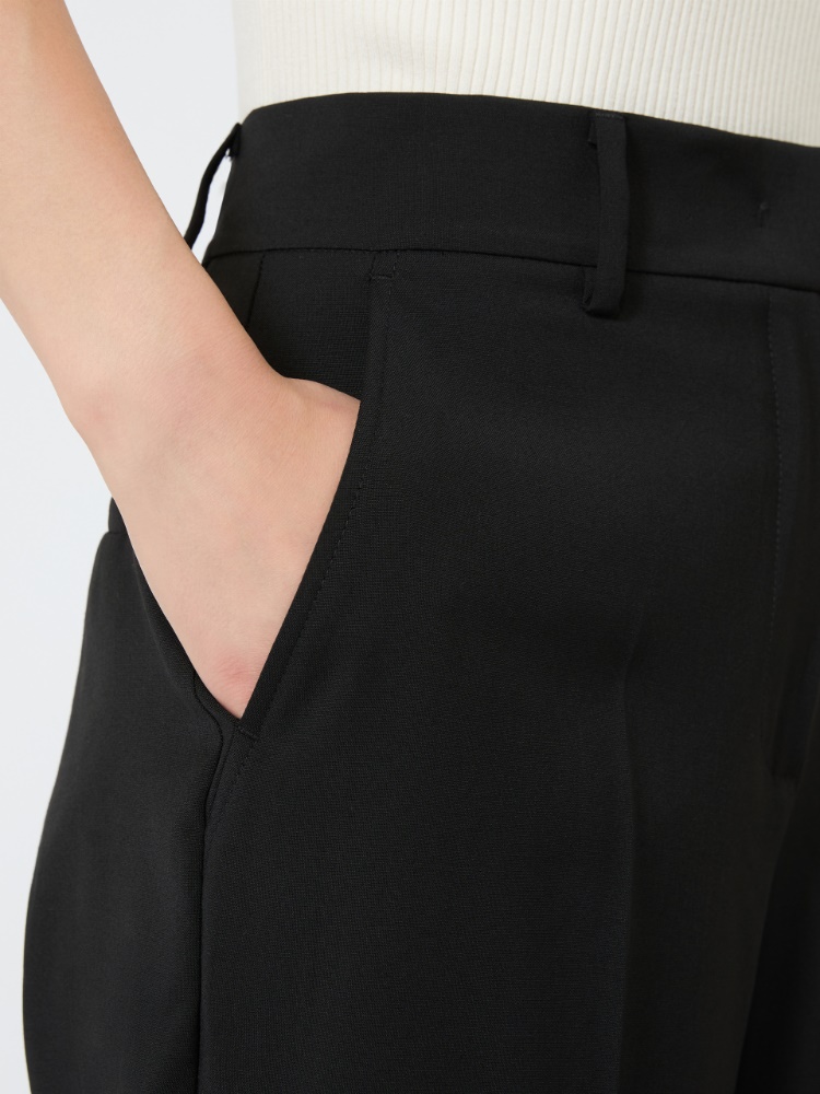 Palazzohose aus Stretch-Wolle - SCHWARZ - 4