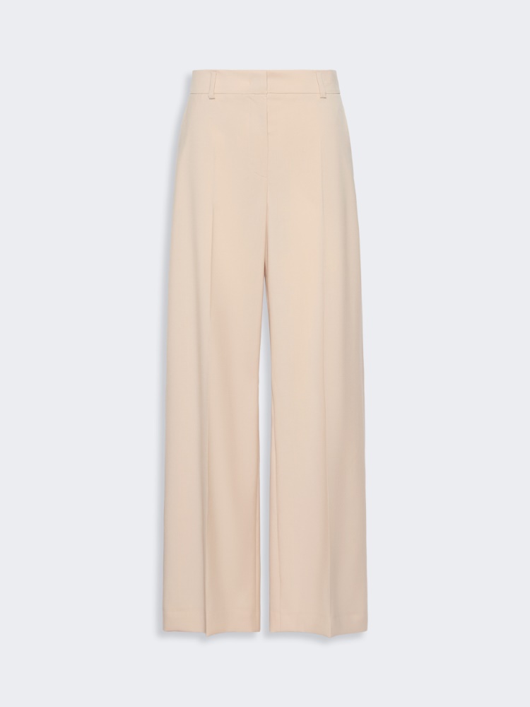 Stretch wool palazzo trousers - POWDER - 3