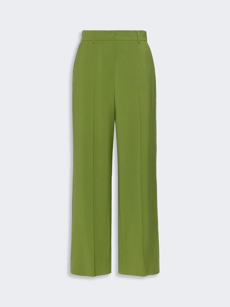 Pantalon palazzo en laine stretch - VERT