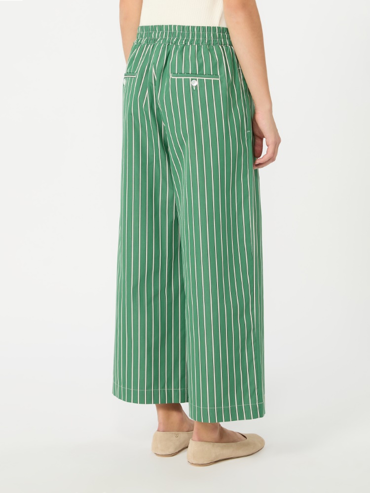 Cotton poplin trousers - GREEN - 3
