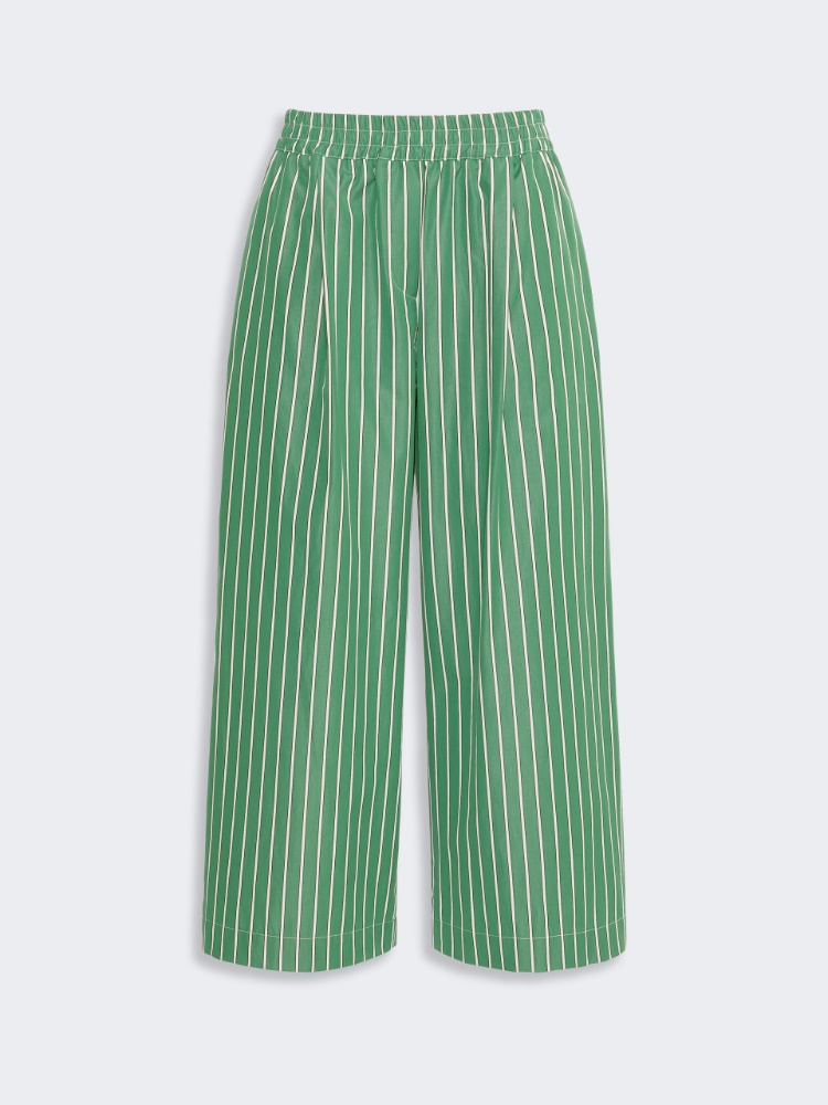 Cotton poplin trousers - GREEN - 4