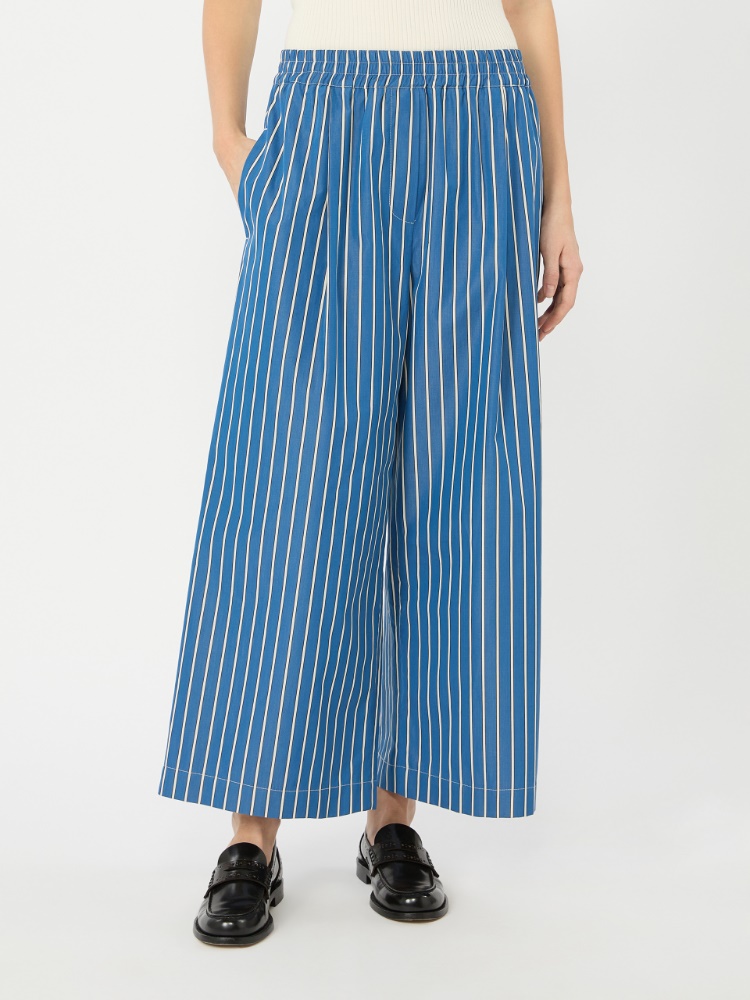 Cotton poplin trousers - CORNFLOWER BLUE - 2