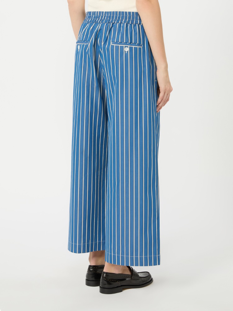 Cotton poplin trousers - CORNFLOWER BLUE - 3