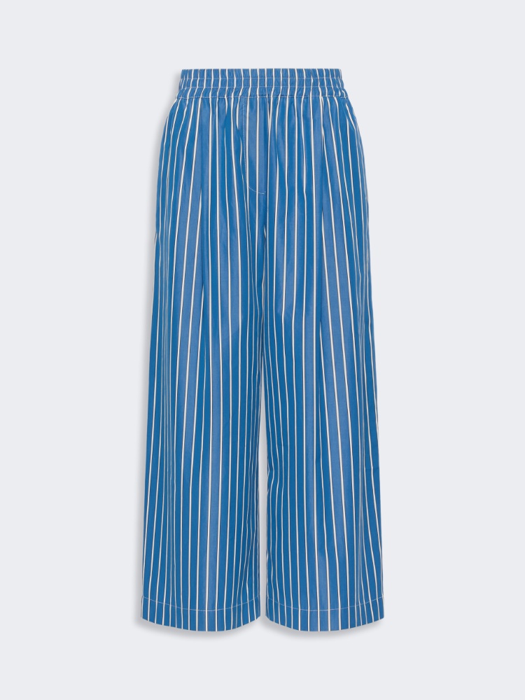 Cotton poplin trousers - CORNFLOWER BLUE - 4