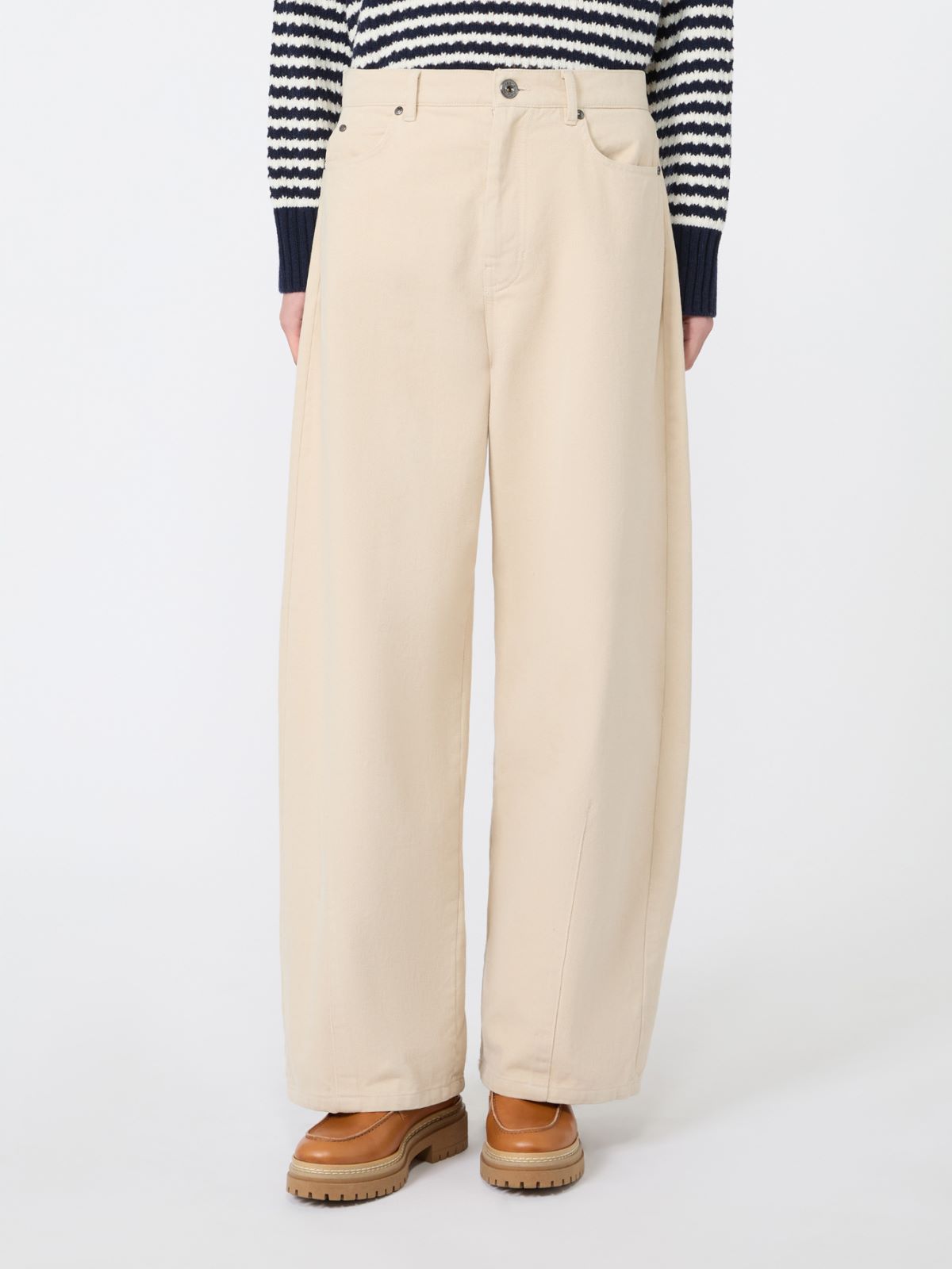 Cotton drill trousers - IVORY - Max Mara - 2