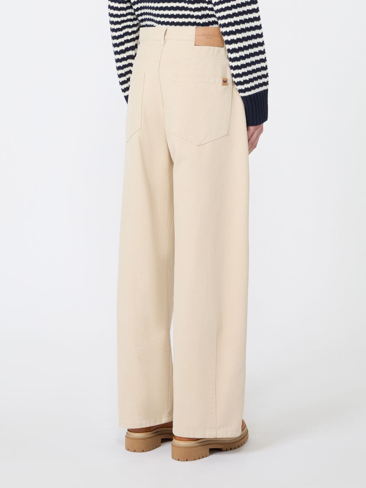 Cotton drill trousers - IVORY - Max Mara - 3
