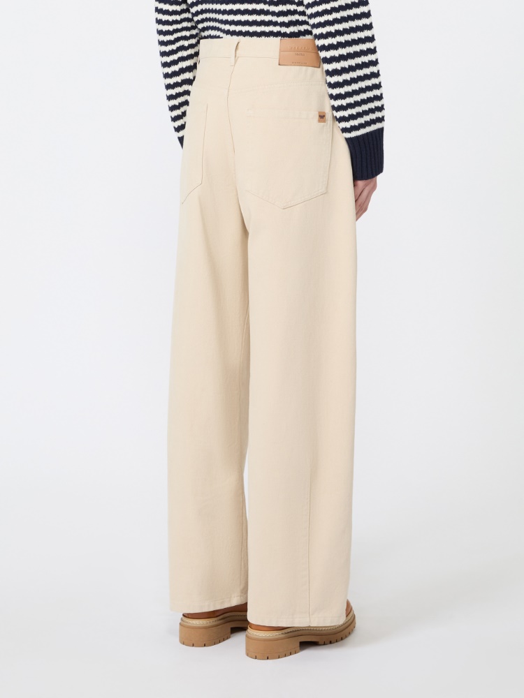 Cotton drill trousers - IVORY - Max Mara - 3
