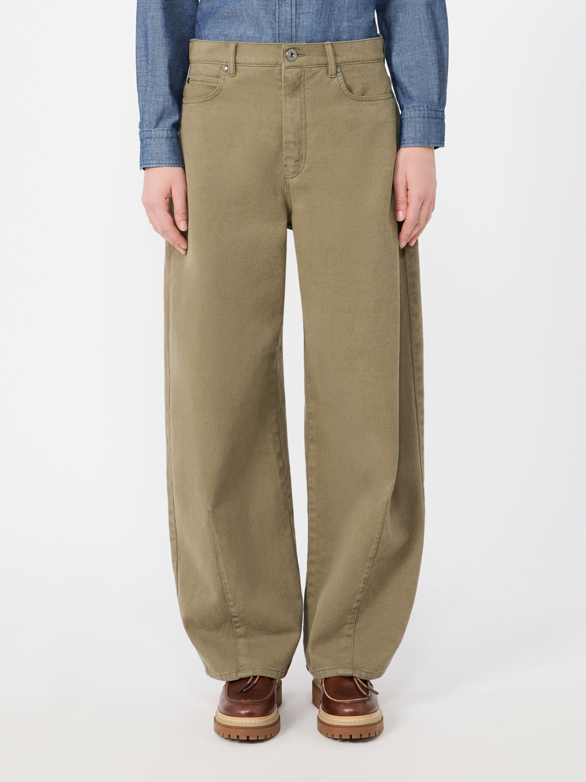 Cotton drill trousers - KAKI - Max Mara - 2