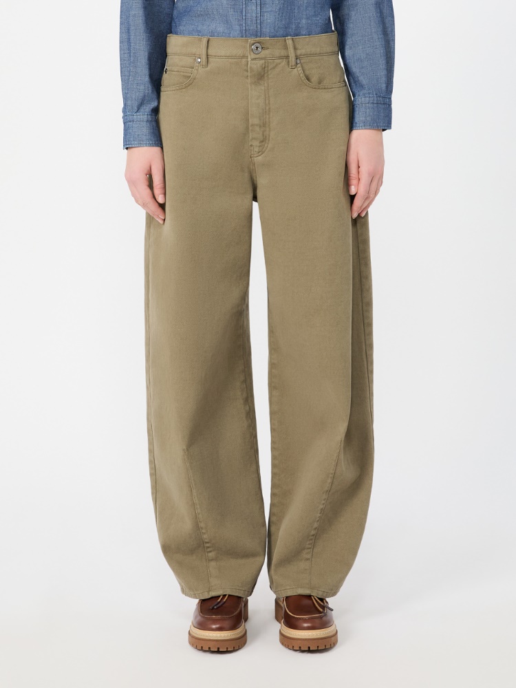 Cotton drill trousers - KAKI - Max Mara - 2