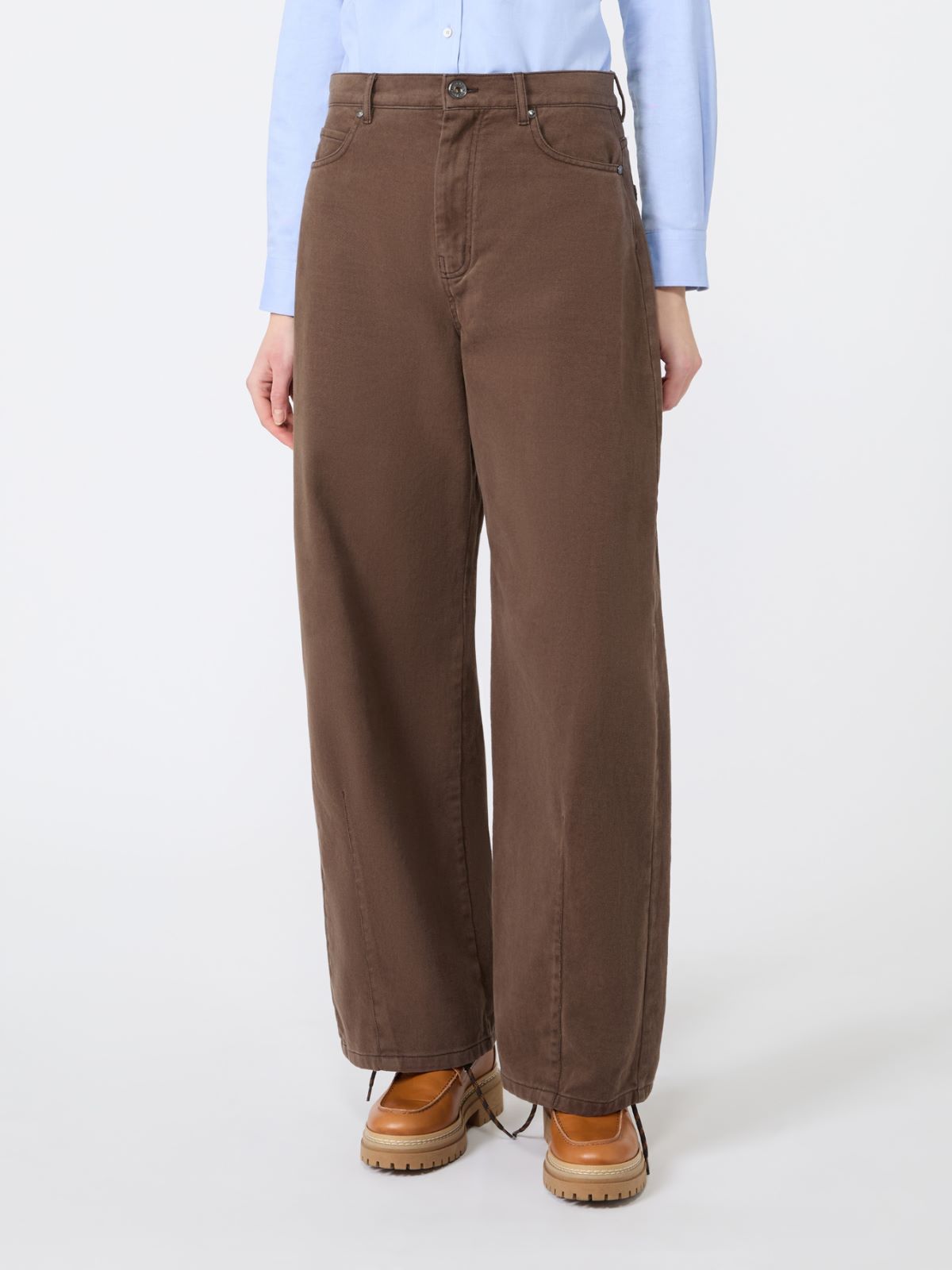 Cotton drill trousers - BROWN - Max Mara - 2