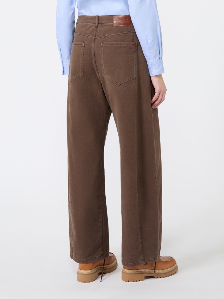 Cotton drill trousers - BROWN - Max Mara - 3