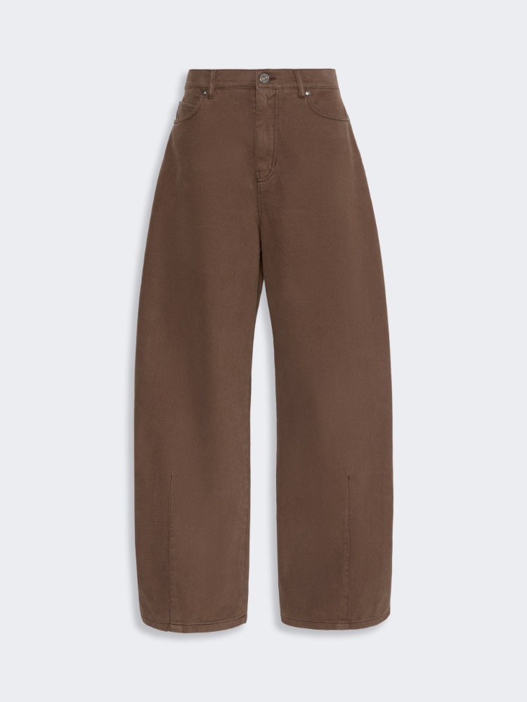 Cotton drill trousers - BROWN - Max Mara - 4