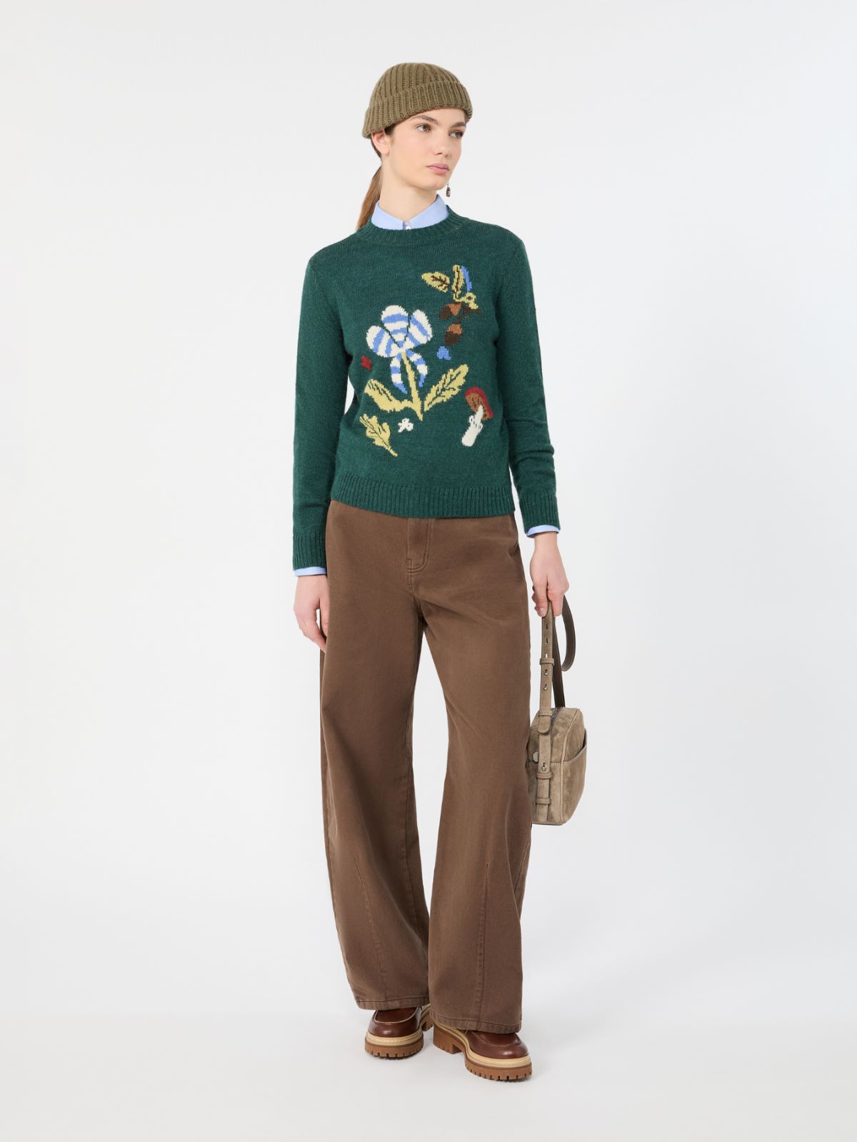 Cotton drill trousers - BROWN - Max Mara