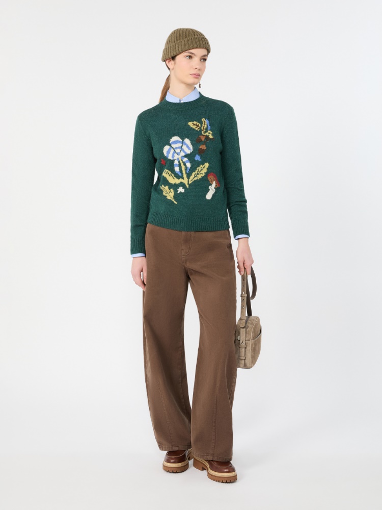 Cotton drill trousers - BROWN - Max Mara