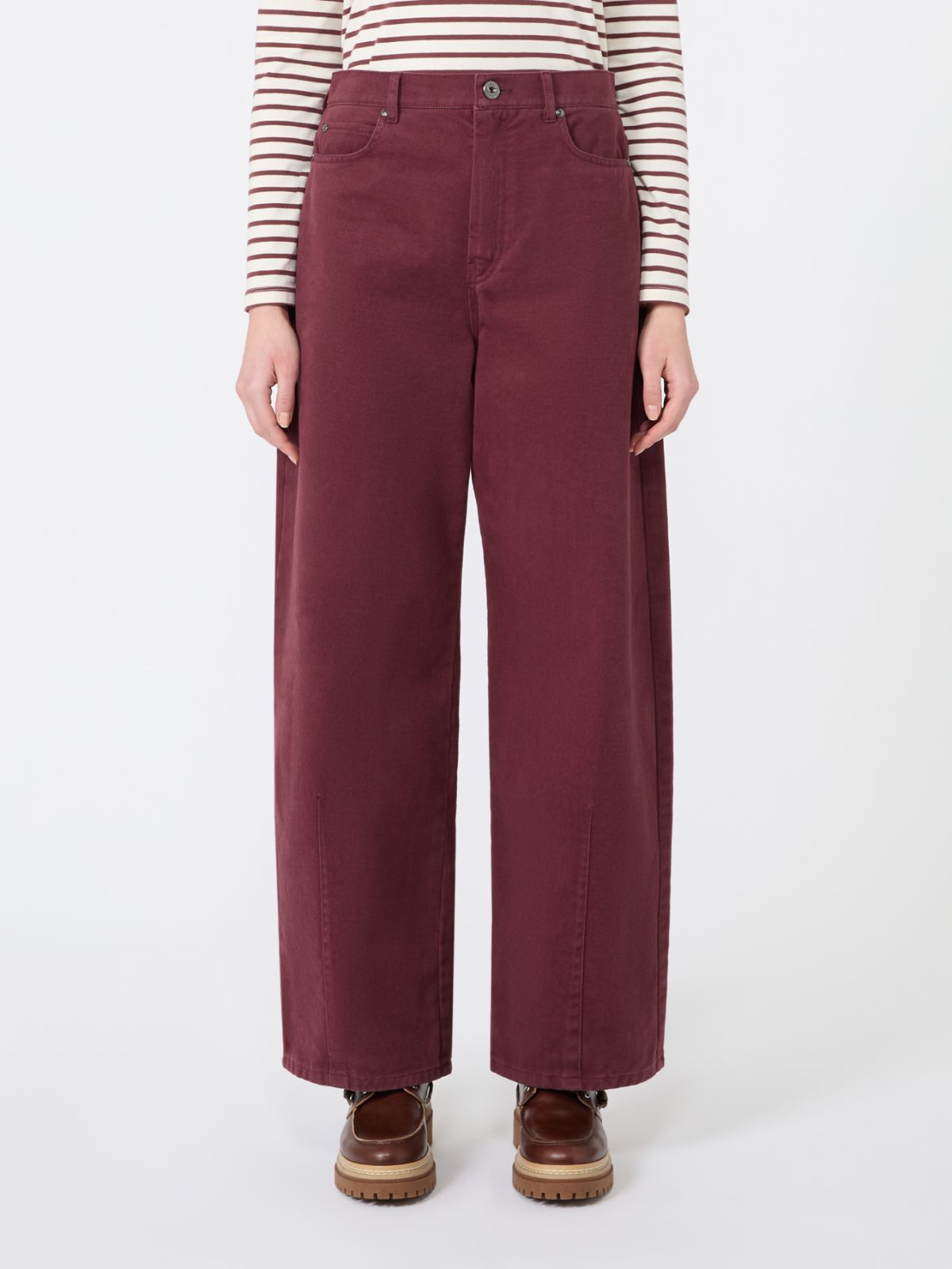 Cotton drill trousers - BORDEAUX - Max Mara - 2