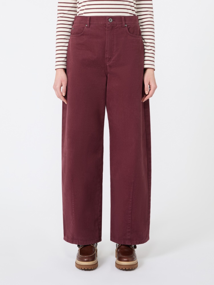 Cotton drill trousers - BORDEAUX - Max Mara - 2