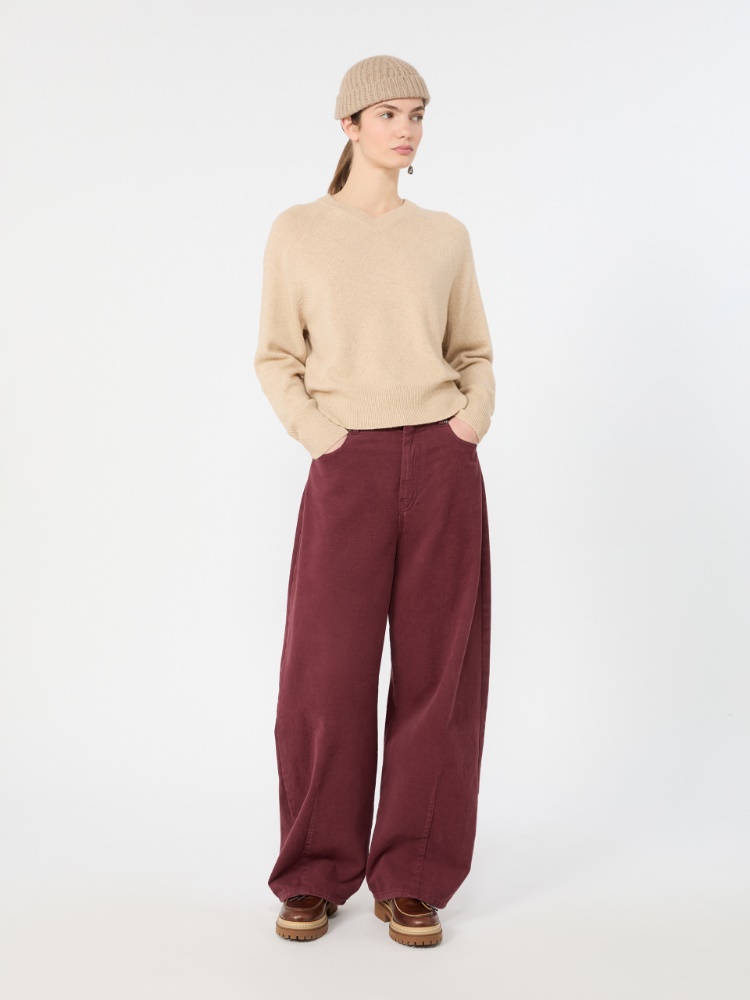 Cotton drill trousers - BORDEAUX