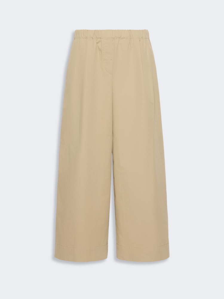 Flared cotton gabardine trousers - BEIGE - 4