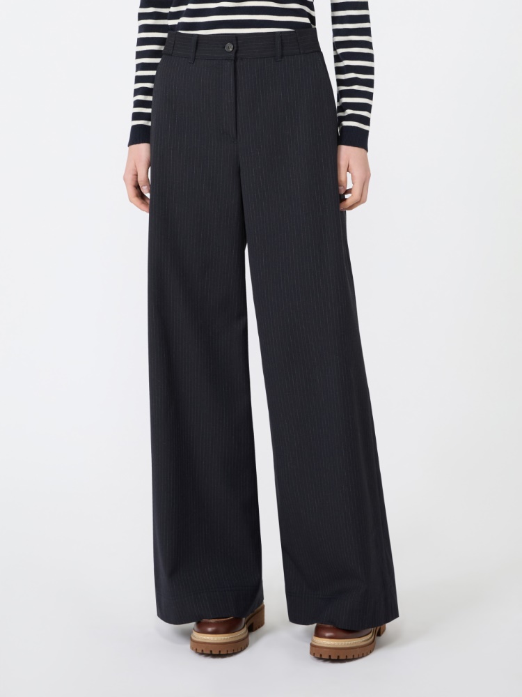 Wool and cotton gabardine trousers - NAVY - Max Mara - 2