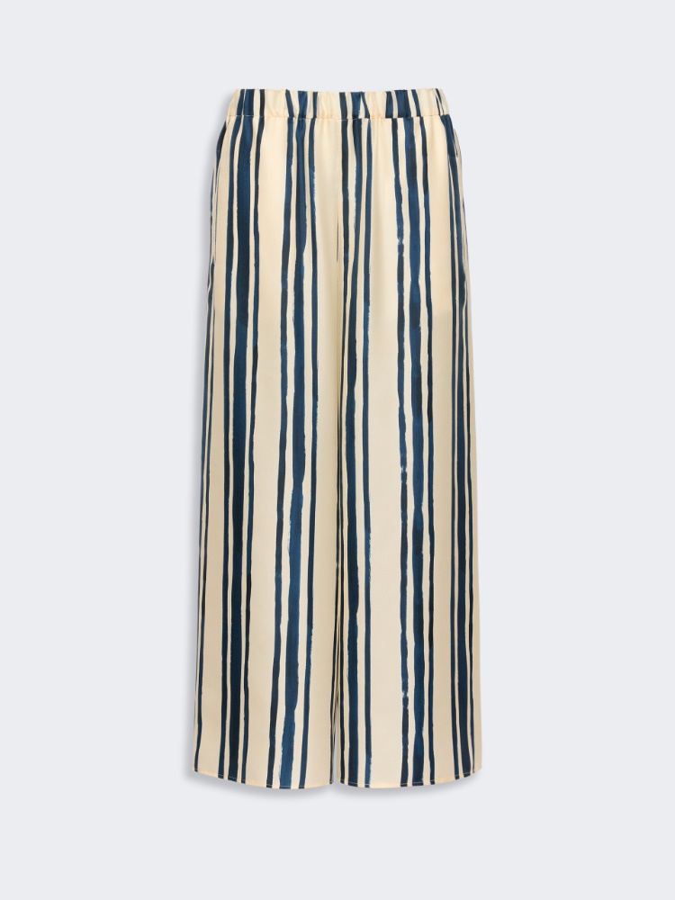 Silk twill trousers - NAVY - 4