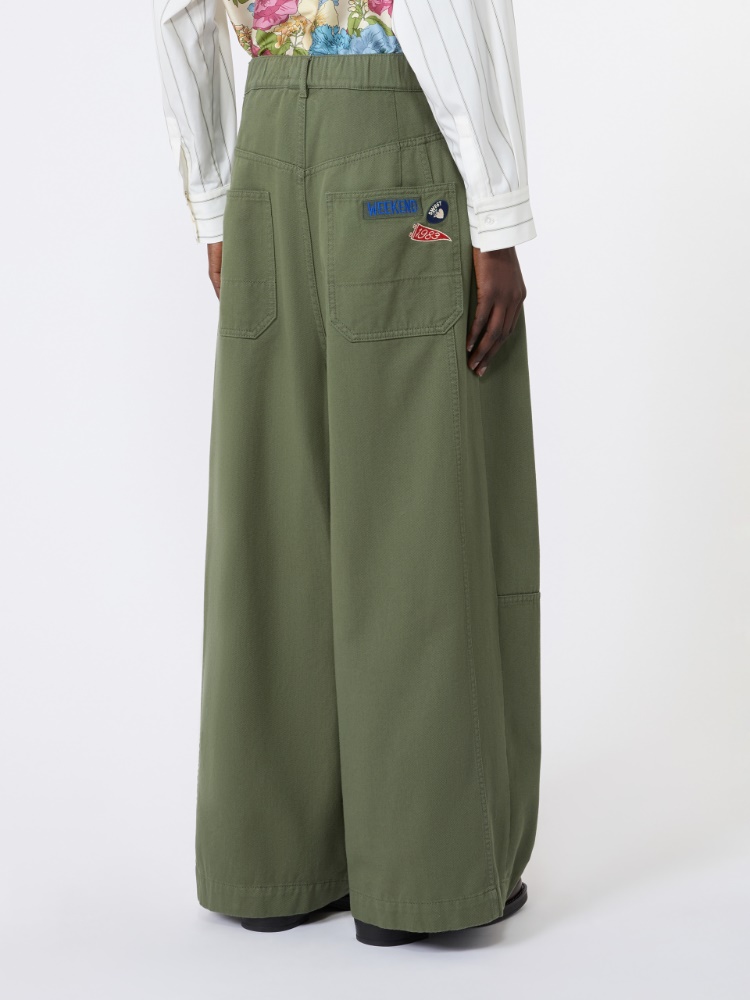 Oversize-Hose aus gewaschener Baumwolle - KHAKI - 3