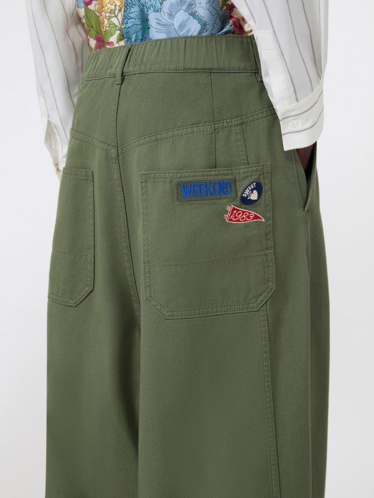 Oversize-Hose aus gewaschener Baumwolle - KHAKI - 4