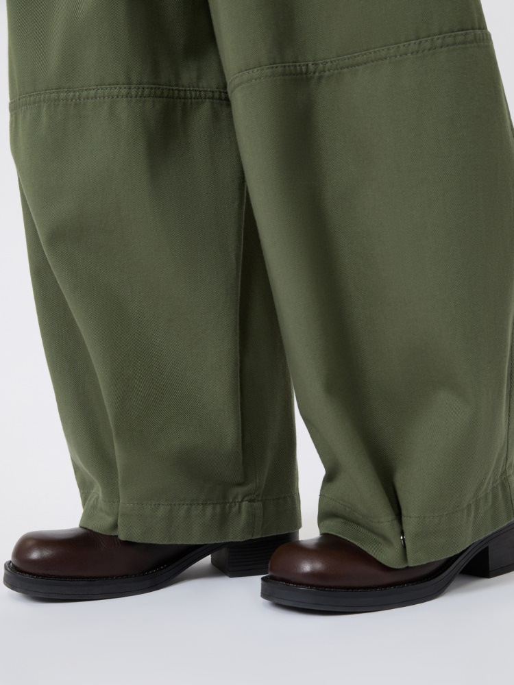 Washed cotton trousers - KAKI