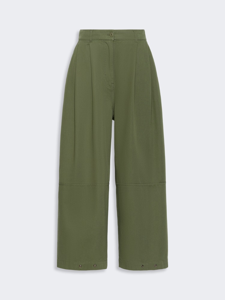 Oversize-Hose aus gewaschener Baumwolle - KHAKI
