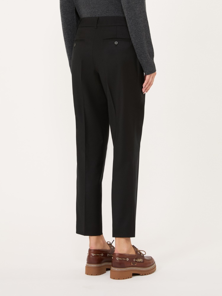 Pantalón cropped de franela elástica - NEGRO - Max Mara - 3