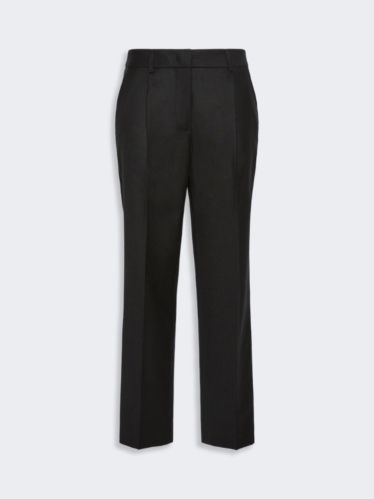 Stretch-flannel cropped trousers - BLACK