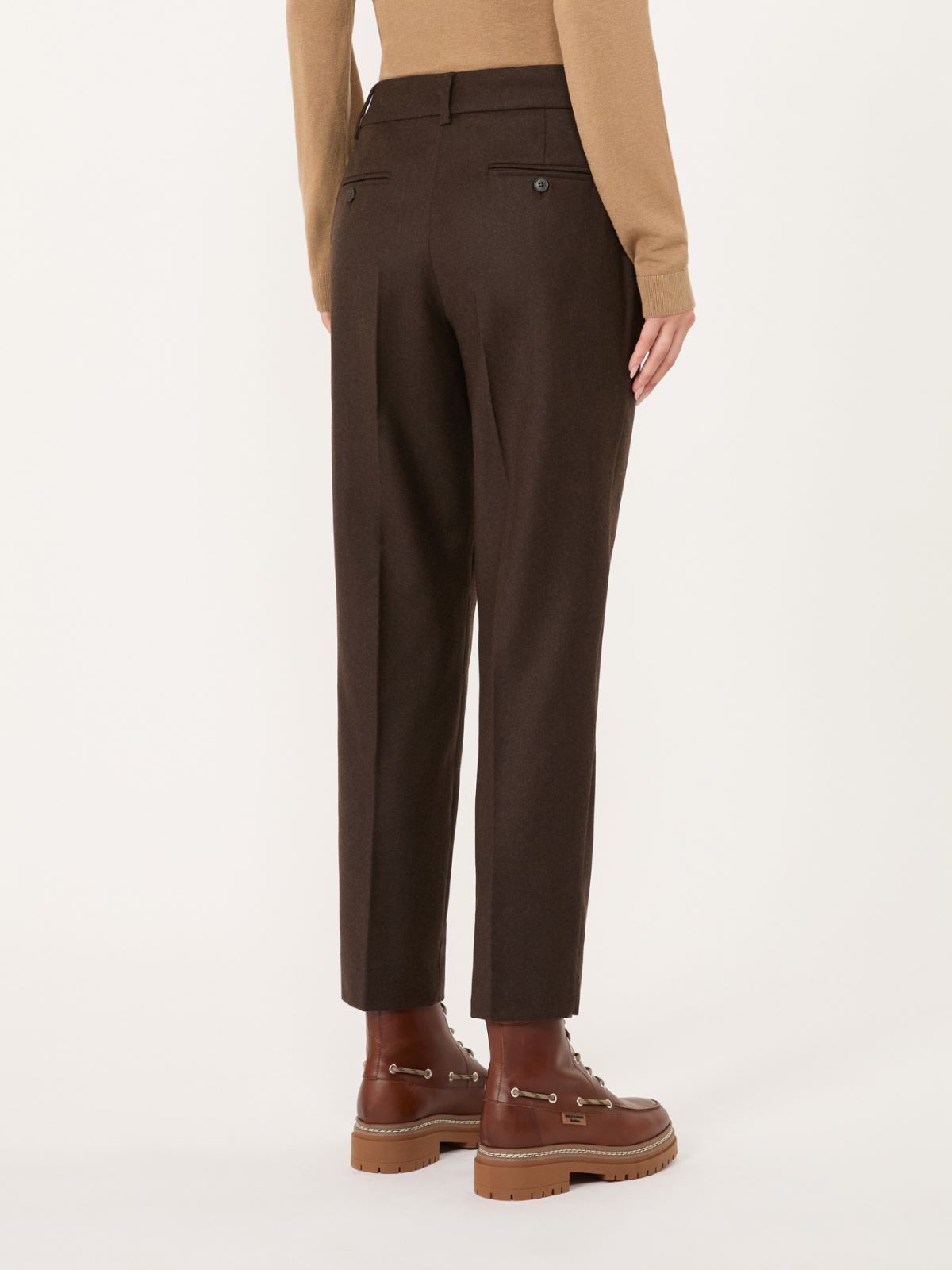 Pantalón cropped de franela elástica - MARRON - Max Mara - 3