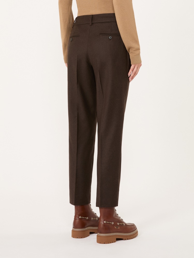 Pantalón cropped de franela elástica - MARRON - Max Mara - 3