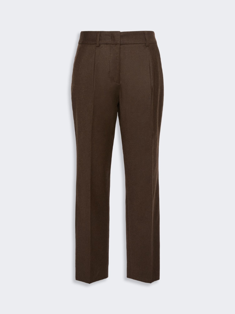 Pantalón cropped de franela elástica - MARRON - Max Mara - 4
