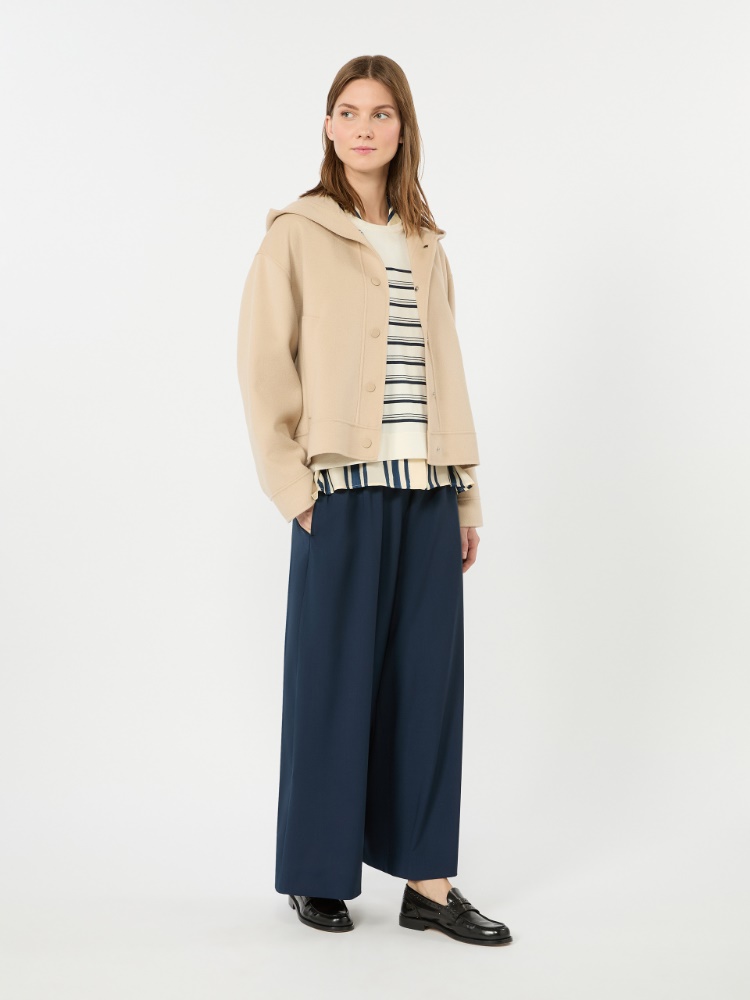 Stretch wool joggers - NAVY - 1