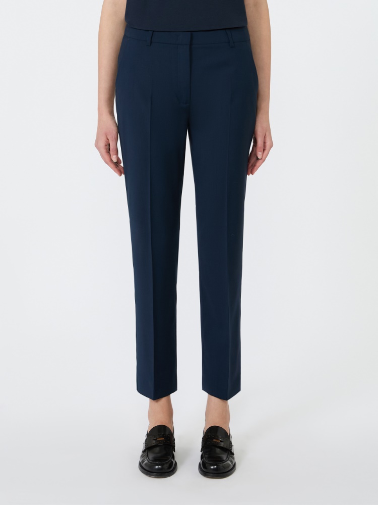 Pantalón de pitillo de lana elástica - AZUL - 2