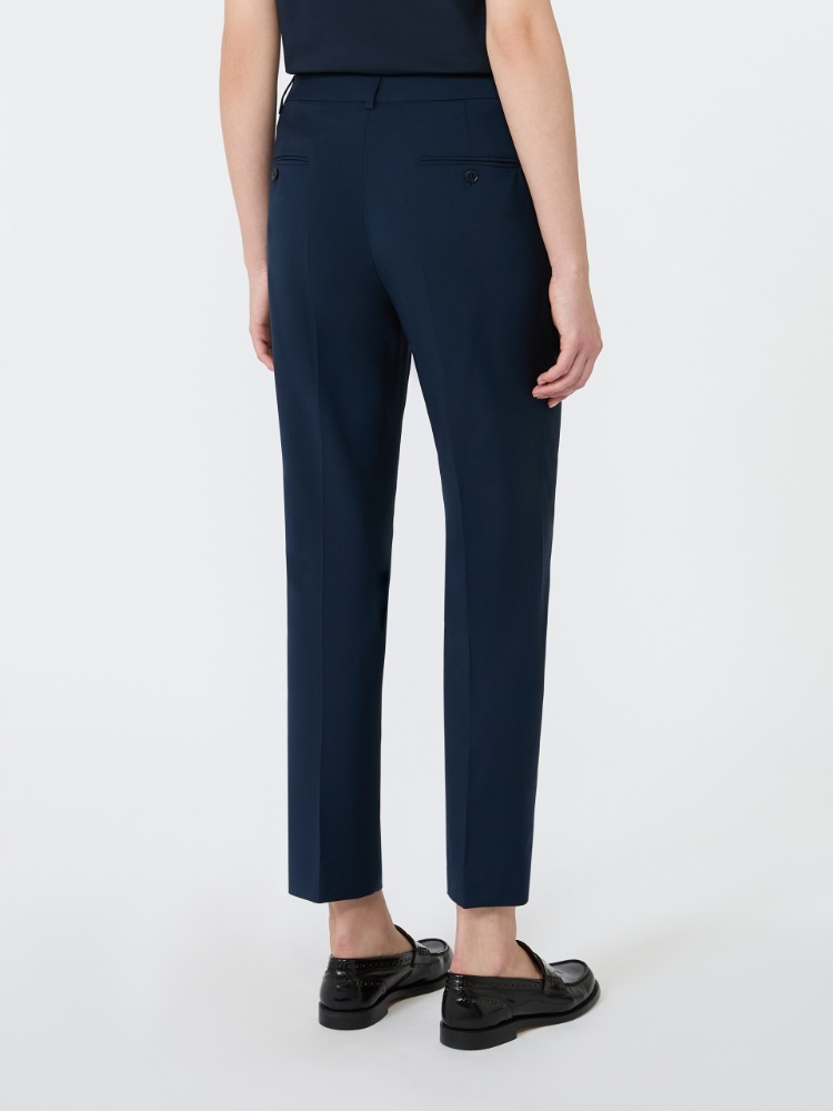 Pantalón de pitillo de lana elástica - AZUL - 3