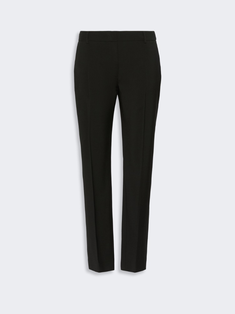 Pantalón de pitillo de lana elástica - NEGRO