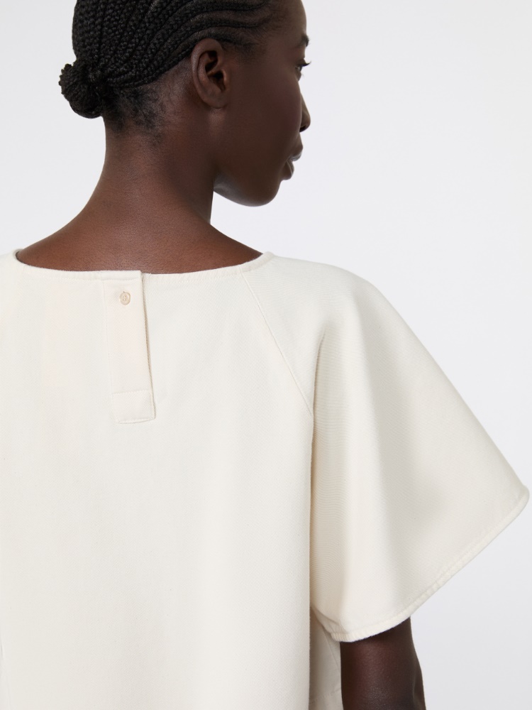 Cropped cotton blouse - ECRU - Max Mara - 5