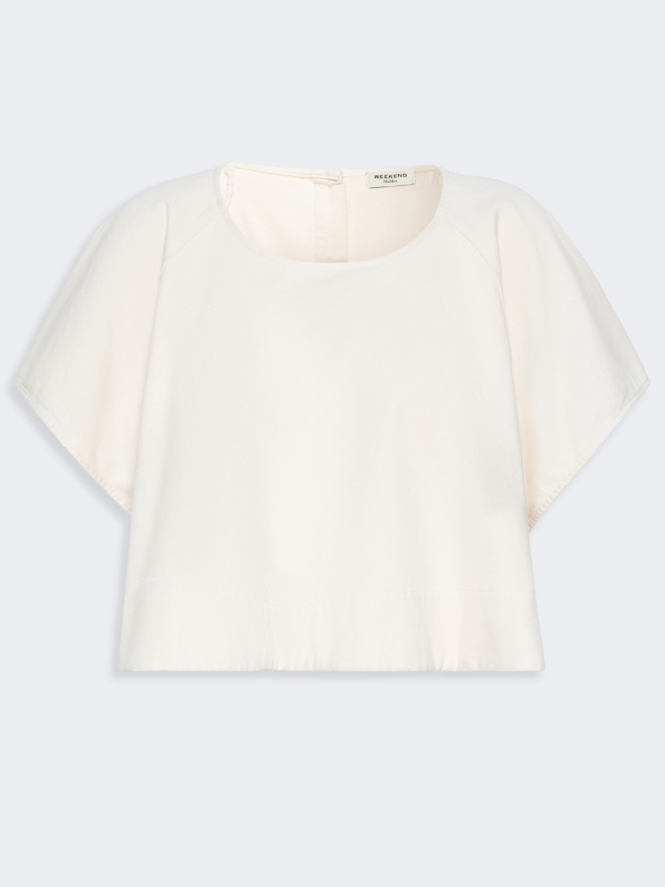Cropped cotton blouse - ECRU - Max Mara - 6