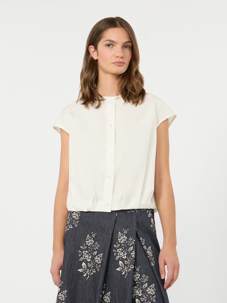 Cotton poplin crop top - WHITE - 2