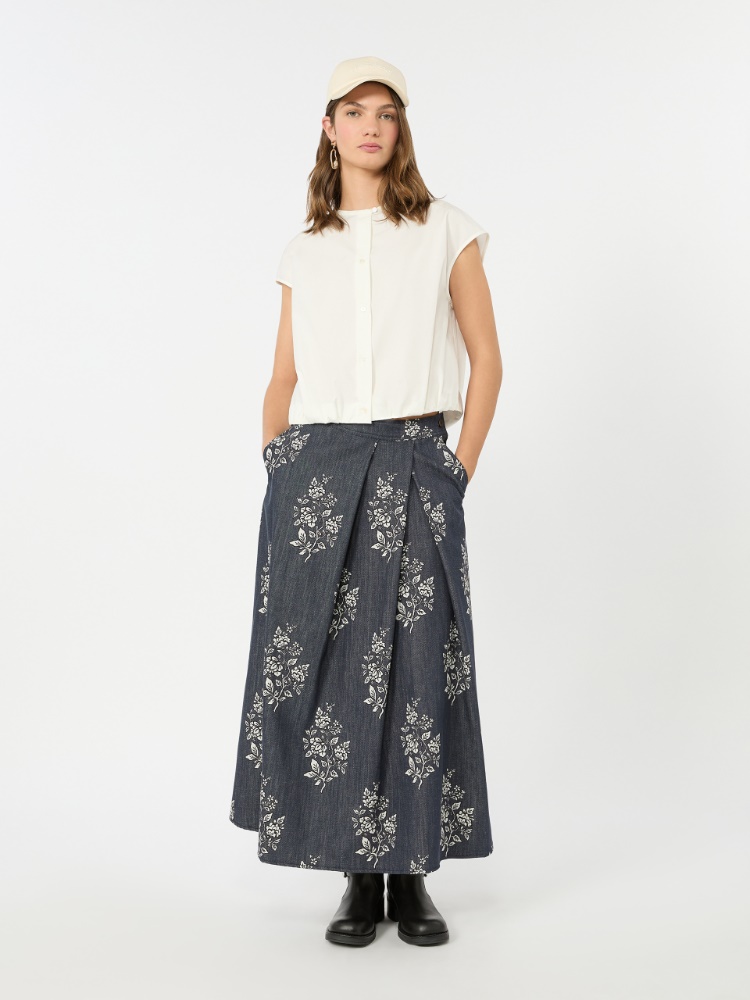 Cotton poplin crop top - WHITE - 1