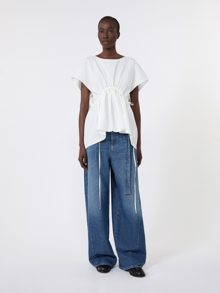 Cotton poplin blouse - WHITE - Max Mara - 2